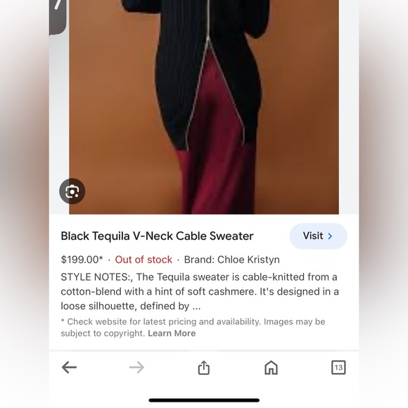 NWT Chloe Kristyn Zip Back Cotton / Cashmere Knit Sweater - Picture 5 of 15